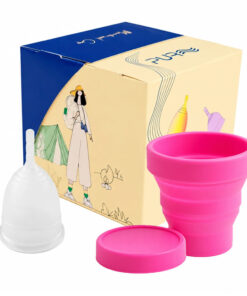 کاپ قاعدگی پیور مدل ساقه ای سایز 1 به همراه لیوان نگهدارنده