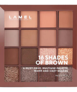 پالت سایه چشم لامل مدل Shades of Brown شماره 16 با 16 رنگ گرم، پیگمنت بالا و جلوه ترکیبی، پودر فشرده