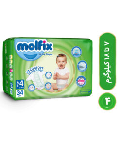 پوشک کودک مولفیکس مدل چسبی سایز 4 بسته 34 عددی