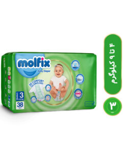 پوشک کودک مولفیکس مدل چسبی سایز 3 بسته 38 عددی