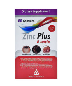 کپسول زینک پلاس 10 میلی گرمی تقویت‌کننده سیستم ایمنی و سلامت پوست و مو دانا مدل B-complex بسته 60 عددی با ویتامین‌های گروه ب، بیوتین، فولیک اسید و ویتامین C، پیشگیری از ریزش مو و تقویت ناخن، ترمیم زخم و افزایش مقاومت بدن