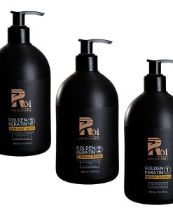 پک مراقبت مو روآ دو بیوتی مدل Golden Keratin حجم 500 میلی لیتر بسته 3 عددی
