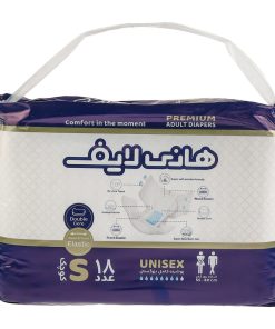پوشینه چسبی بزرگسال هانی لایف مدل Double Core سایز Small بسته 18 عددی