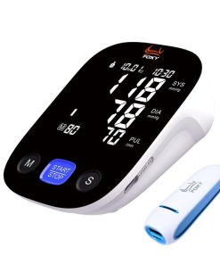 فشارسنج بازویی دیجیتال فوکسی مدل BLACK با حافظه بالای 99 رکورد، قابلیت اعلان صوتی، تشخیص آریتمی، نمایش میانگین نتایج و همراه پاوربانک