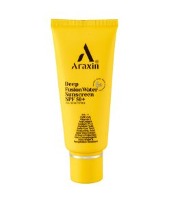 کرم ضد آفتاب بی‌رنگ صورت آراکسین SPF 50 مدل فیوژن واتر محافظ UVA ، UVB مناسب برای انواع پوست حجم ۴۰ میلی لیتر