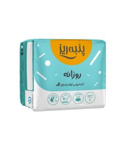 نوار بهداشتی نازک روزانه پنبه ریز مدل لایه رویی همیشه خشک (اولترادرای مشبک) با جذب خیلی زیاد سایز L بسته 10 عددی