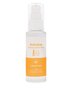 کرم ضدآفتاب کرمی بدون رنگ آرت وینا مدل Highly Effective حجم 50 میلی‌لیتر با SPF 50 و محافظت +++PA در برابر UVA و UVB، ضد حساسیت، ضد چروک و ضد پیری، مناسب انواع پوست با ماندگاری 2 ساعته و فرمول ارگانیک