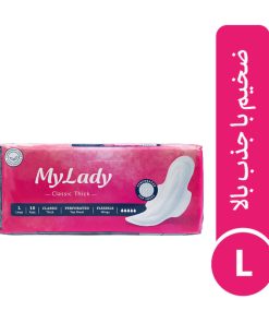 نوار بهداشتی بالدار ضخیم روز و شب مای لیدی مدل Classic Pink سایز بزرگ بسته 10 عددی