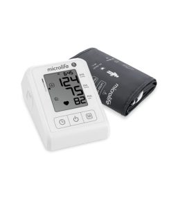 فشارسنج بازویی دیجیتال مایکرولایف مدل BP B1 Classic با قابلیت تشخیص آریتمی، نمایش میانگین نتایج و ذخیره 30 رکورد اندازه‌گیری، مناسب بازو 22 تا 42 سانتی‌متر و دارای تاییدیه CE